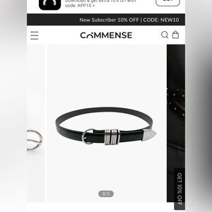 Commense Making Moments Leather Belt - Black Belt with Silver Buckle